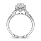 14k 1/2 carat Lab Grown Diamond VS/SI+ G+ 1 carat Emerald Center Semi Mount Halo Engagement Ring