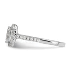 14k 1/2 carat Lab Grown Diamond VS/SI+ G+ 1 carat Emerald Center Semi Mount Halo Engagement Ring