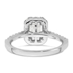 14k 1/2 carat Lab Grown Diamond VS/SI+ G+ 1 carat Emerald Center Semi Mount Halo Engagement Ring