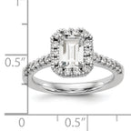 14k 1/2 carat Lab Grown Diamond VS/SI+ G+ 1 carat Emerald Center Semi Mount Halo Engagement Ring