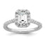 14k 1/2 carat Lab Grown Diamond VS/SI+ G+ 1 carat Emerald Center Semi Mount Halo Engagement Ring