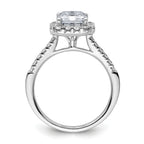 14k 3/8 carat Lab Grown Diamond VS/SI+ G+ 2 carat Emerald Center Semi Mount Halo Engagement Ring