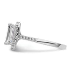 14k 3/8 carat Lab Grown Diamond VS/SI+ G+ 2 carat Emerald Center Semi Mount Halo Engagement Ring
