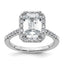 14k 3/8 carat Lab Grown Diamond VS/SI+ G+ 2 carat Emerald Center Semi Mount Halo Engagement Ring