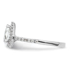 14k White Gold 1/3 carat Lab Grown Diamond VS/SI+ G+ 3/4 carat Center Pear Semi Mount Halo Engagement Ring