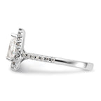 14k White Gold 3/8 carat Lab Grown Diamond VS/SI+ G+ 1 carat Center Pear Semi Mount Halo Engagement Ring
