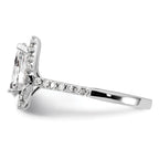 14k White Gold 5/8 carat Lab Grown Diamond VS/SI+ G+ 1 1/2 carat Center Pear Semi Mount Halo Engagement Ring