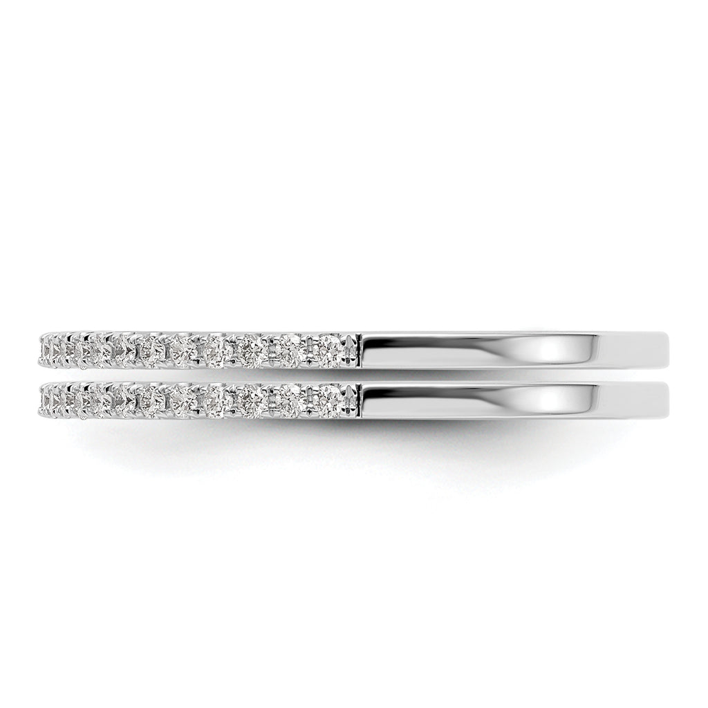 14k White Gold 1/4 carat Lab Grown Diamond VS/SI+ G+ Complete Set of Two Wedding Bands