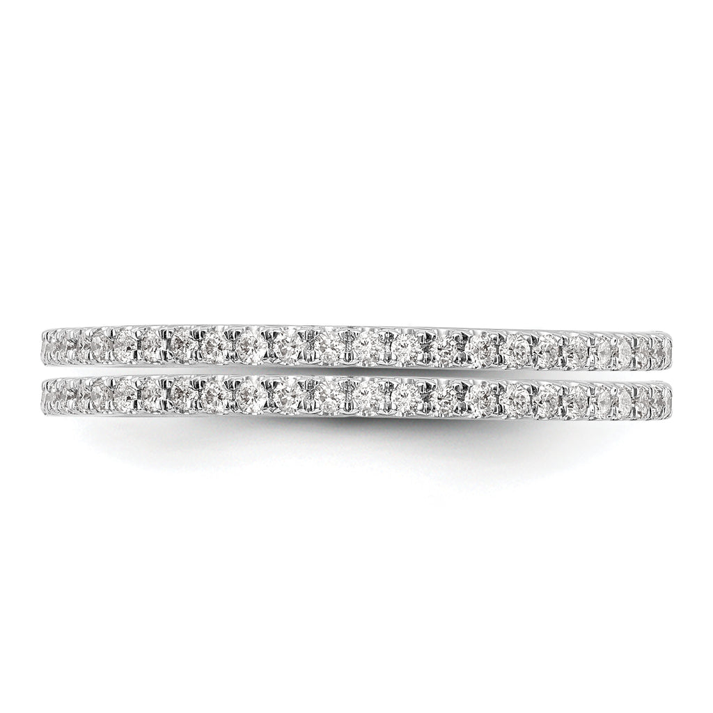 14k White Gold 1/4 carat Lab Grown Diamond VS/SI+ G+ Complete Set of Two Wedding Bands