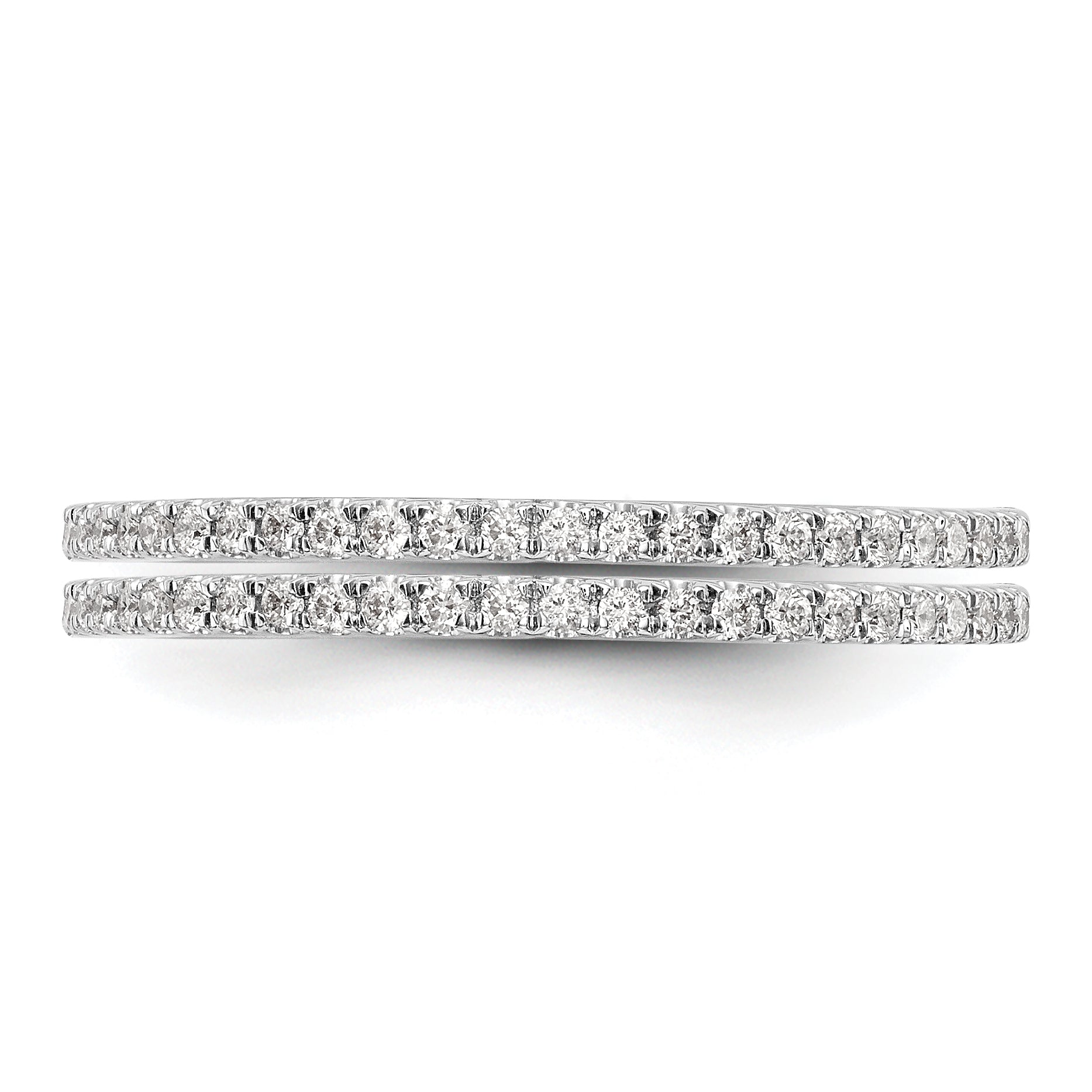14k White Gold 1/4 carat Lab Grown Diamond VS/SI+ G+ Complete Set of Two Wedding Bands