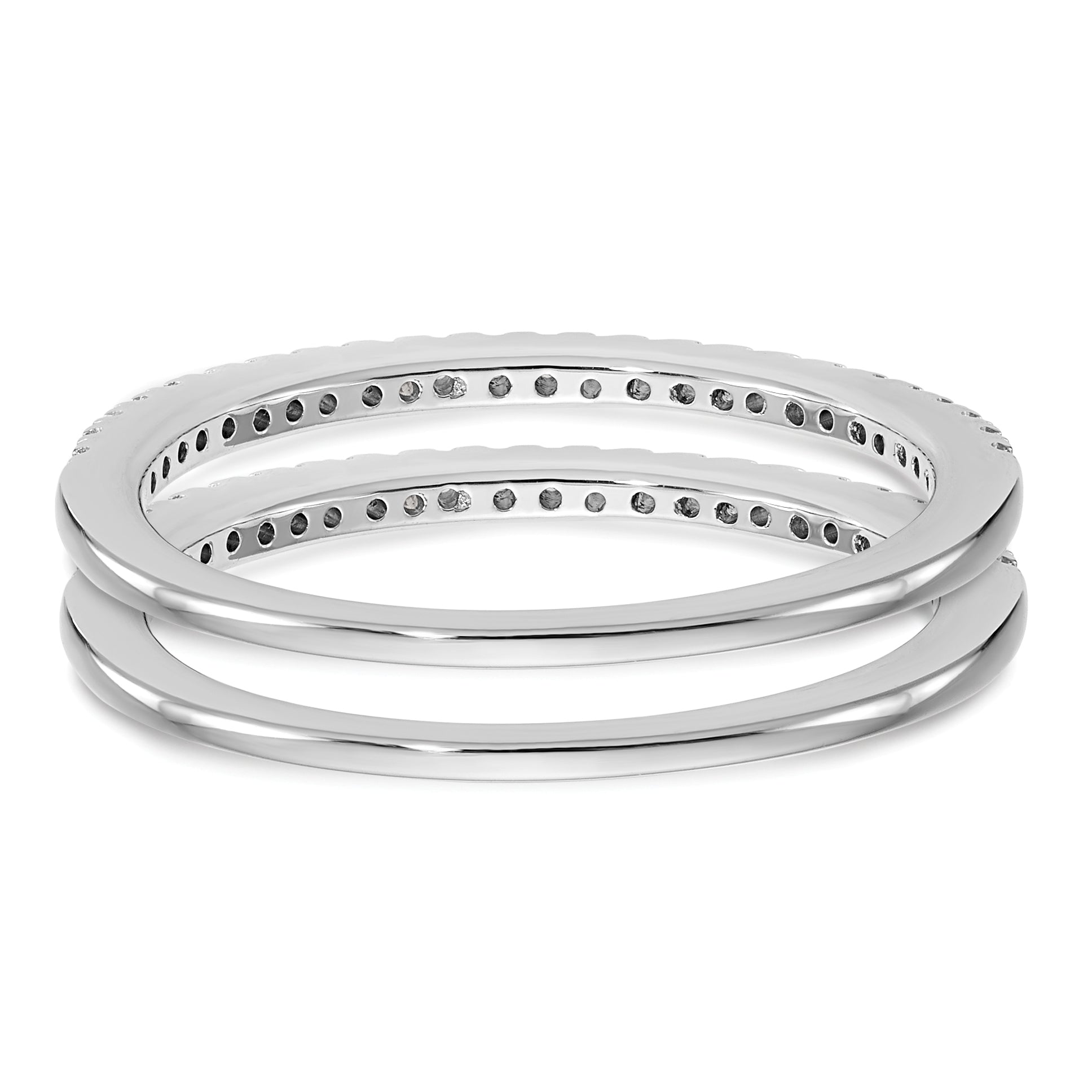 14k White Gold 1/4 carat Lab Grown Diamond VS/SI+ G+ Complete Set of Two Wedding Bands