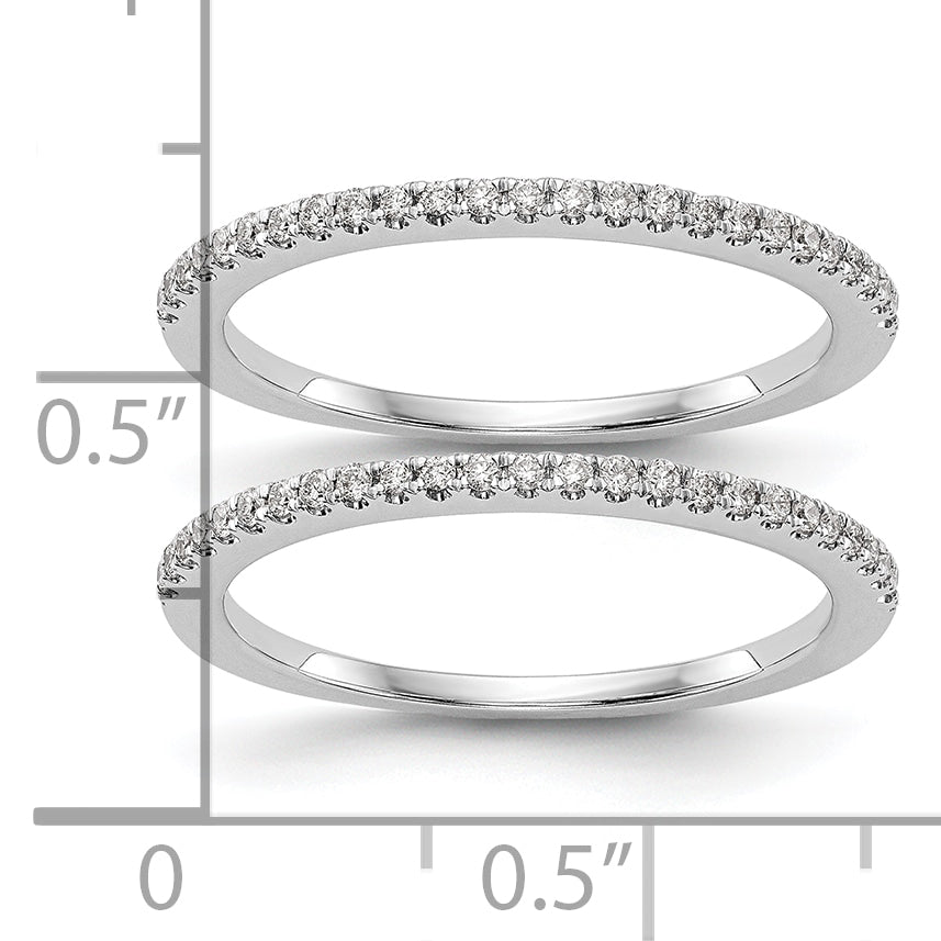 14k White Gold 1/4 carat Lab Grown Diamond VS/SI+ G+ Complete Set of Two Wedding Bands