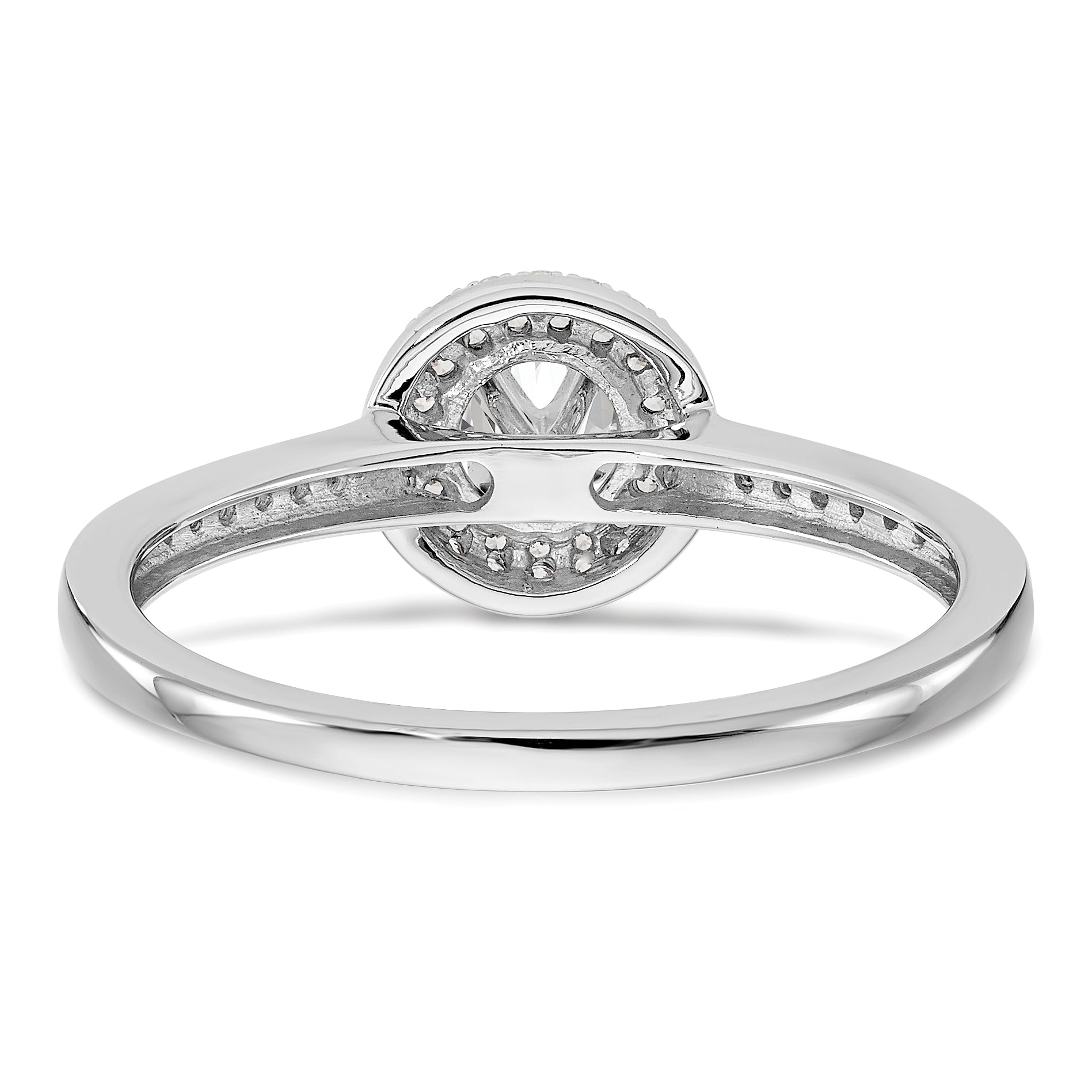 14K White Gold Lab Grown VS/SI+ G+ Dia Complete Halo Engagement Ring