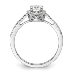 14K White Gold Eternal Promise Lab Grown VS/SI+ G+ Dia Halo Complete Ring