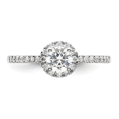 14K White Gold Eternal Promise Lab Grown VS/SI+ G+ Dia Halo Complete Ring