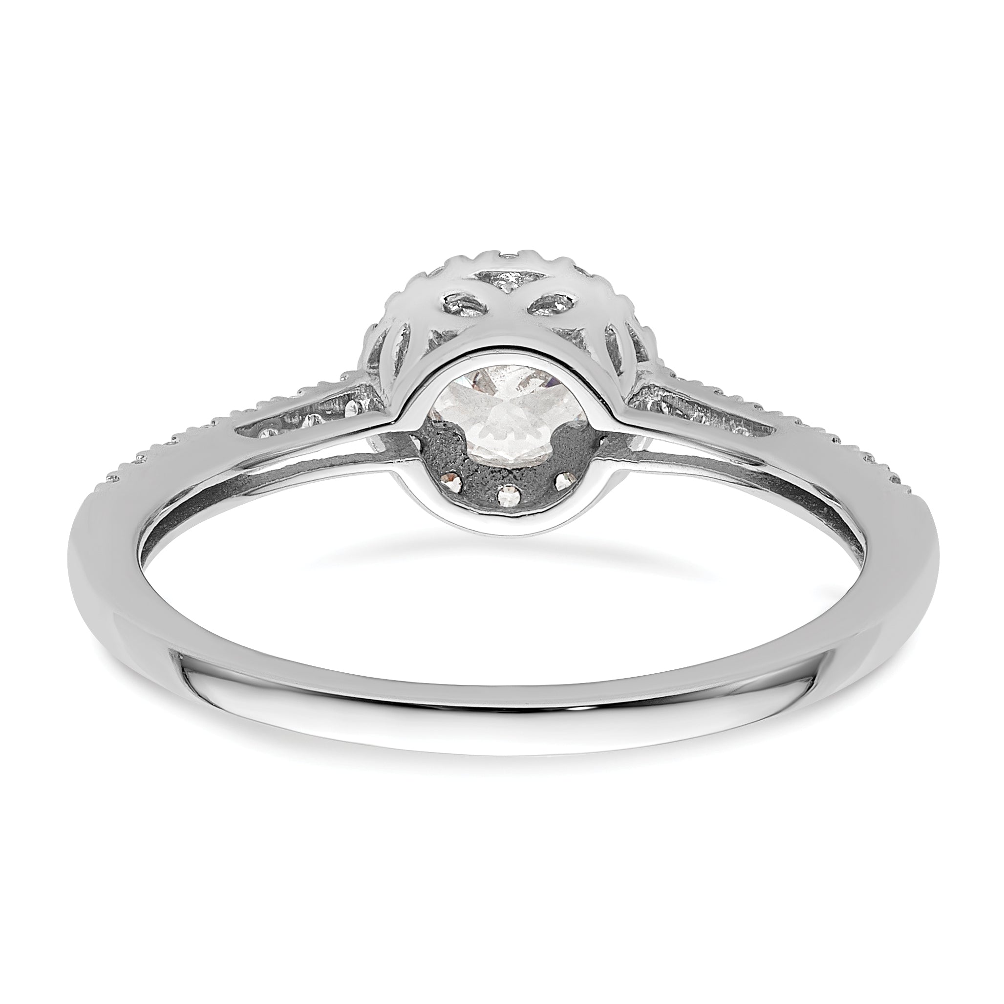 14K White Gold Eternal Promise Lab Grown VS/SI+ G+ Dia Halo Complete Ring