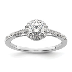 14K White Gold Eternal Promise Lab Grown VS/SI+ G+ Dia Halo Complete Ring