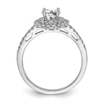 14k White Gold 7/8 carat Lab Grown Diamond VS/SI+ G+ Complete Double Halo Engagement Ring