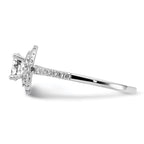 14k White Gold 7/8 carat Lab Grown Diamond VS/SI+ G+ Complete Double Halo Engagement Ring