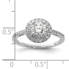 14k White Gold 7/8 carat Lab Grown Diamond VS/SI+ G+ Complete Double Halo Engagement Ring