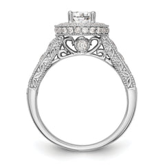 14k White Gold 3/4 carat Lab Grown Diamond VS/SI+ G+ 3/4 carat Center Round Semi Mount Engagement Ring