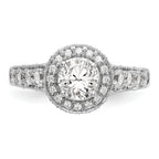 14k White Gold 3/4 carat Lab Grown Diamond VS/SI+ G+ 3/4 carat Center Round Semi Mount Engagement Ring