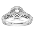14k White Gold 3/4 carat Lab Grown Diamond VS/SI+ G+ 3/4 carat Center Round Semi Mount Engagement Ring