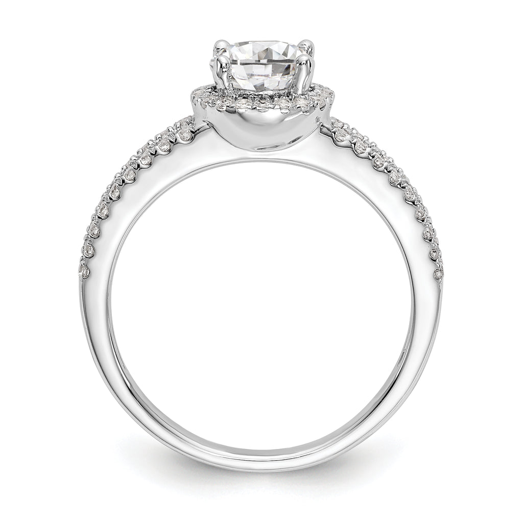 14k White Gold 1/3 carat Lab Grown Diamond VS/SI+ G+ 3/4 carat Center Round Semi Mount Engagement Ring