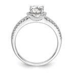14k White Gold 1/3 carat Lab Grown Diamond VS/SI+ G+ 3/4 carat Center Round Semi Mount Engagement Ring