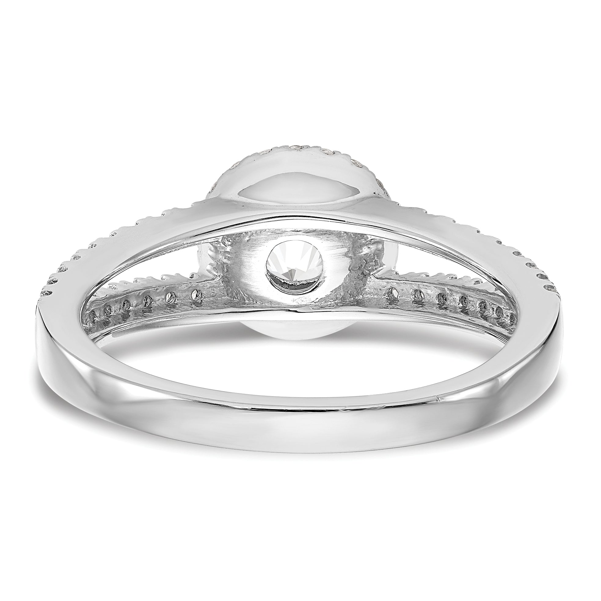 14k White Gold 1/3 carat Lab Grown Diamond VS/SI+ G+ 3/4 carat Center Round Semi Mount Engagement Ring