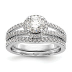 14k White Gold 1/3 carat Lab Grown Diamond VS/SI+ G+ 3/4 carat Center Round Semi Mount Engagement Ring