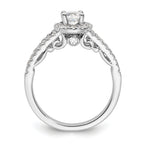 14k White Gold 1 carat Lab Grown Diamond VS/SI+ G+ Complete Round Halo Engagement Ring