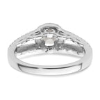 14k White Gold 1 carat Lab Grown Diamond VS/SI+ G+ Complete Round Halo Engagement Ring