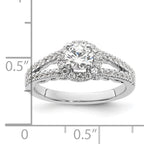 14k White Gold 1 carat Lab Grown Diamond VS/SI+ G+ Complete Round Halo Engagement Ring