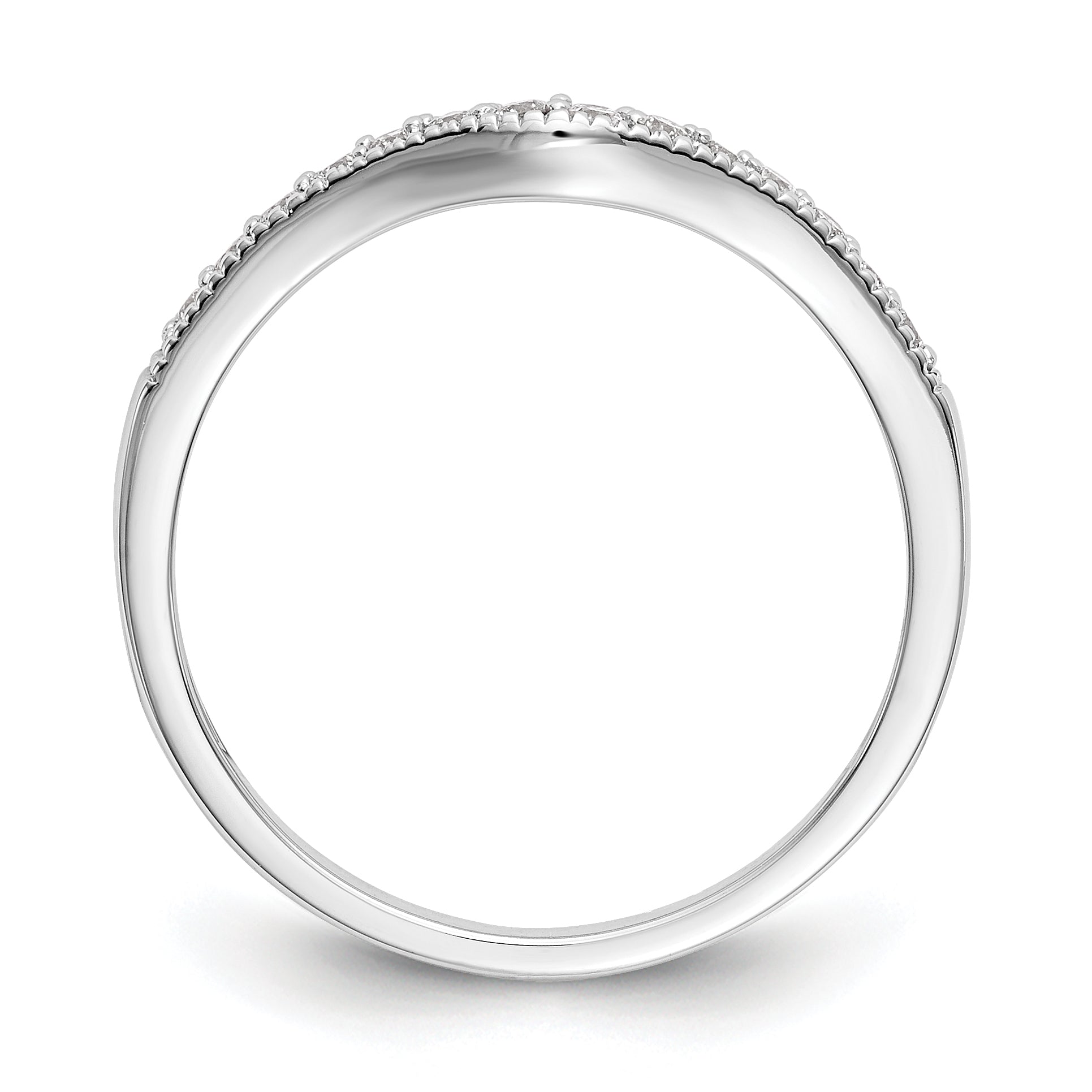 14k White Gold 1/6 carat Lab Grown Diamond VS/SI+ G+ Complete Wedding Band Secondary image