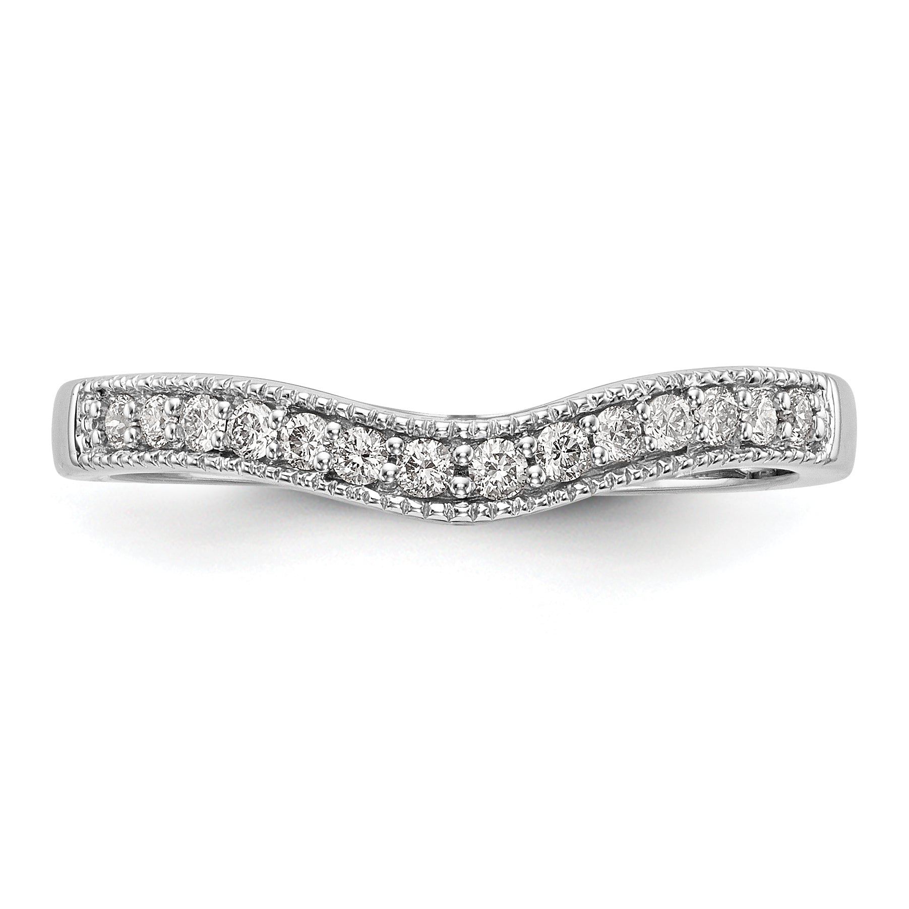 14k White Gold 1/6 carat Lab Grown Diamond VS/SI+ G+ Complete Wedding Band