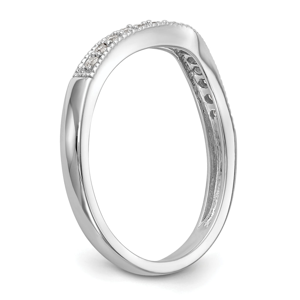 14k White Gold 1/6 carat Lab Grown Diamond VS/SI+ G+ Complete Wedding Band