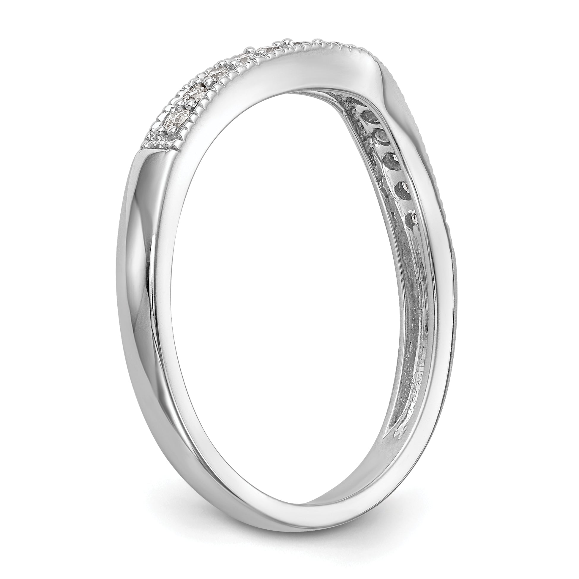 14k White Gold 1/6 carat Lab Grown Diamond VS/SI+ G+ Complete Wedding Band