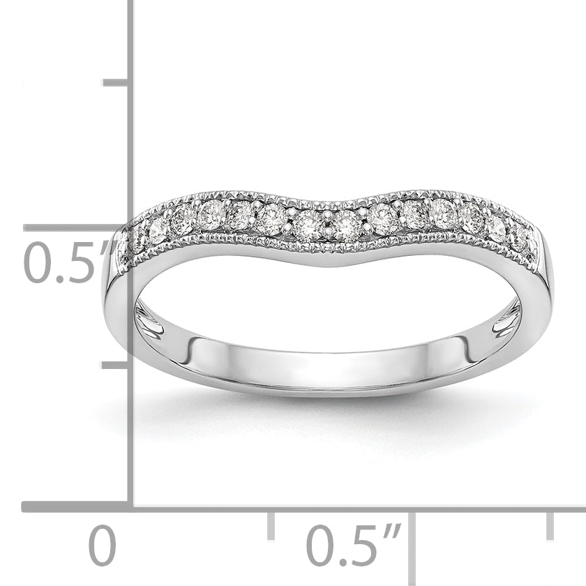 14k White Gold 1/6 carat Lab Grown Diamond VS/SI+ G+ Complete Wedding Band