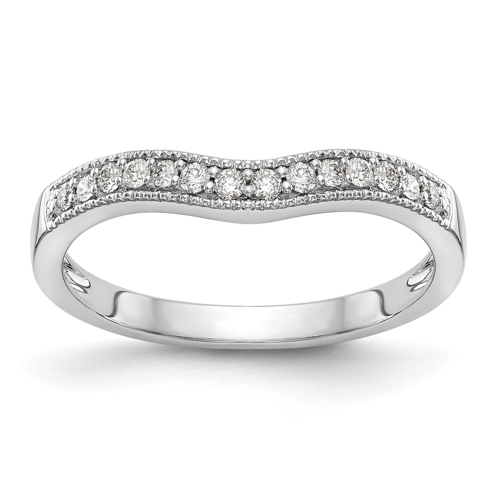 14k White Gold 1/6 carat Lab Grown Diamond VS/SI+ G+ Complete Wedding Band