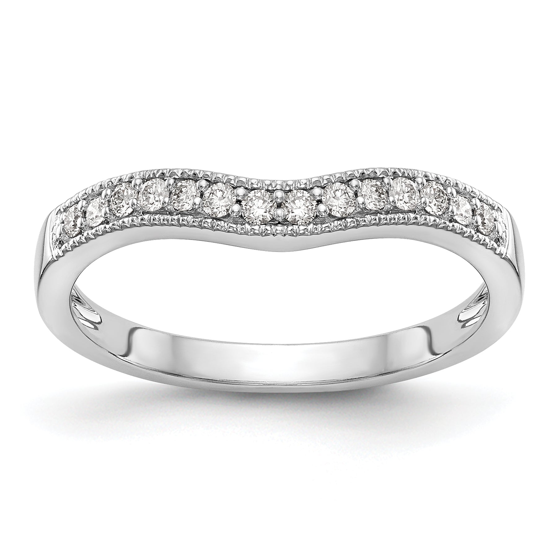 14k White Gold 1/6 carat Lab Grown Diamond VS/SI+ G+ Complete Wedding Band