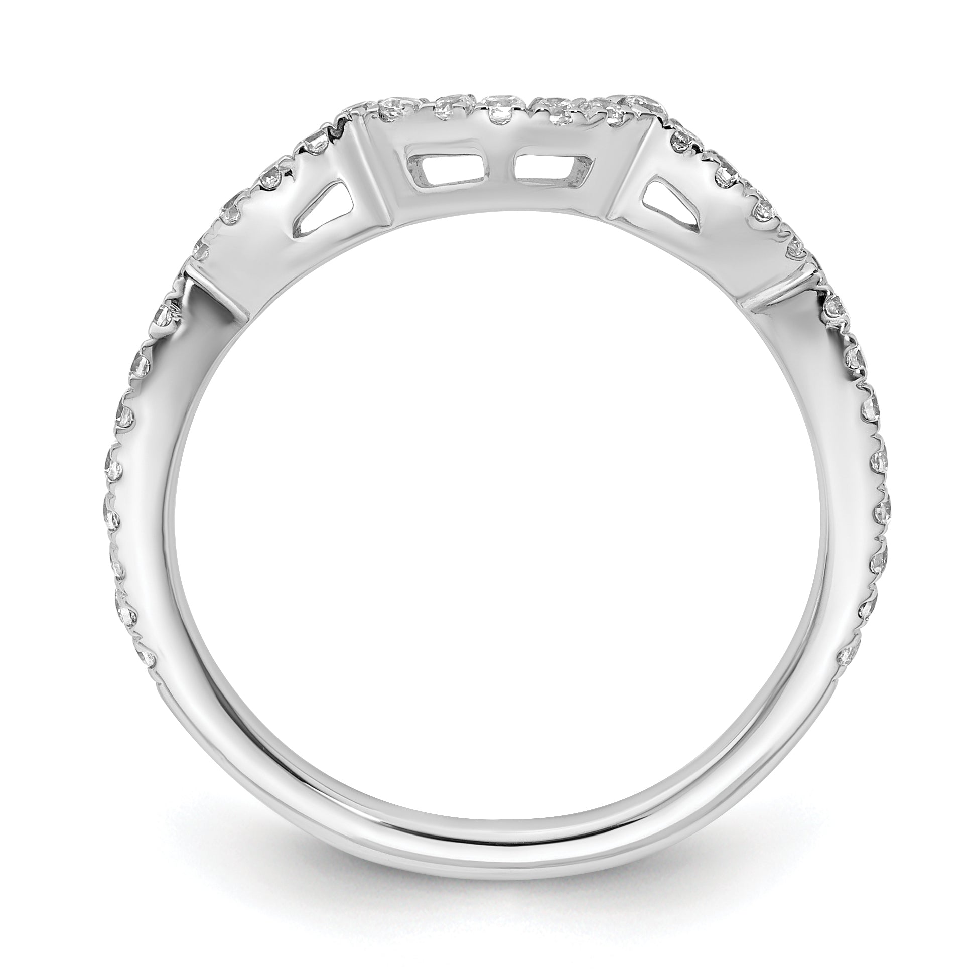 14k White Gold 1/3 carat Lab Grown Diamond VS/SI+ G+ Complete Wedding Band Secondary image