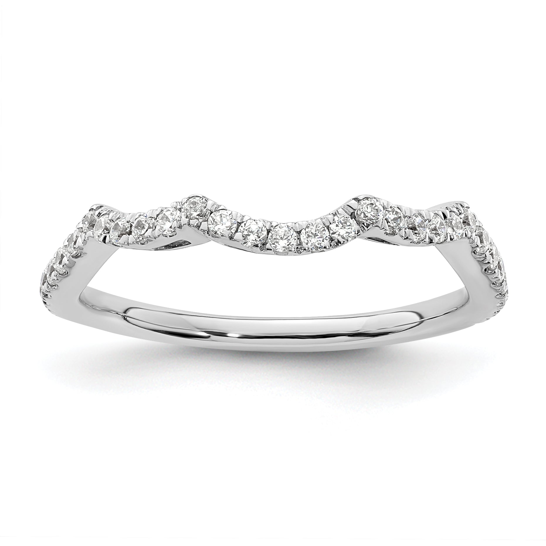 14k White Gold 1/3 carat Lab Grown Diamond VS/SI+ G+ Complete Wedding Band Main image