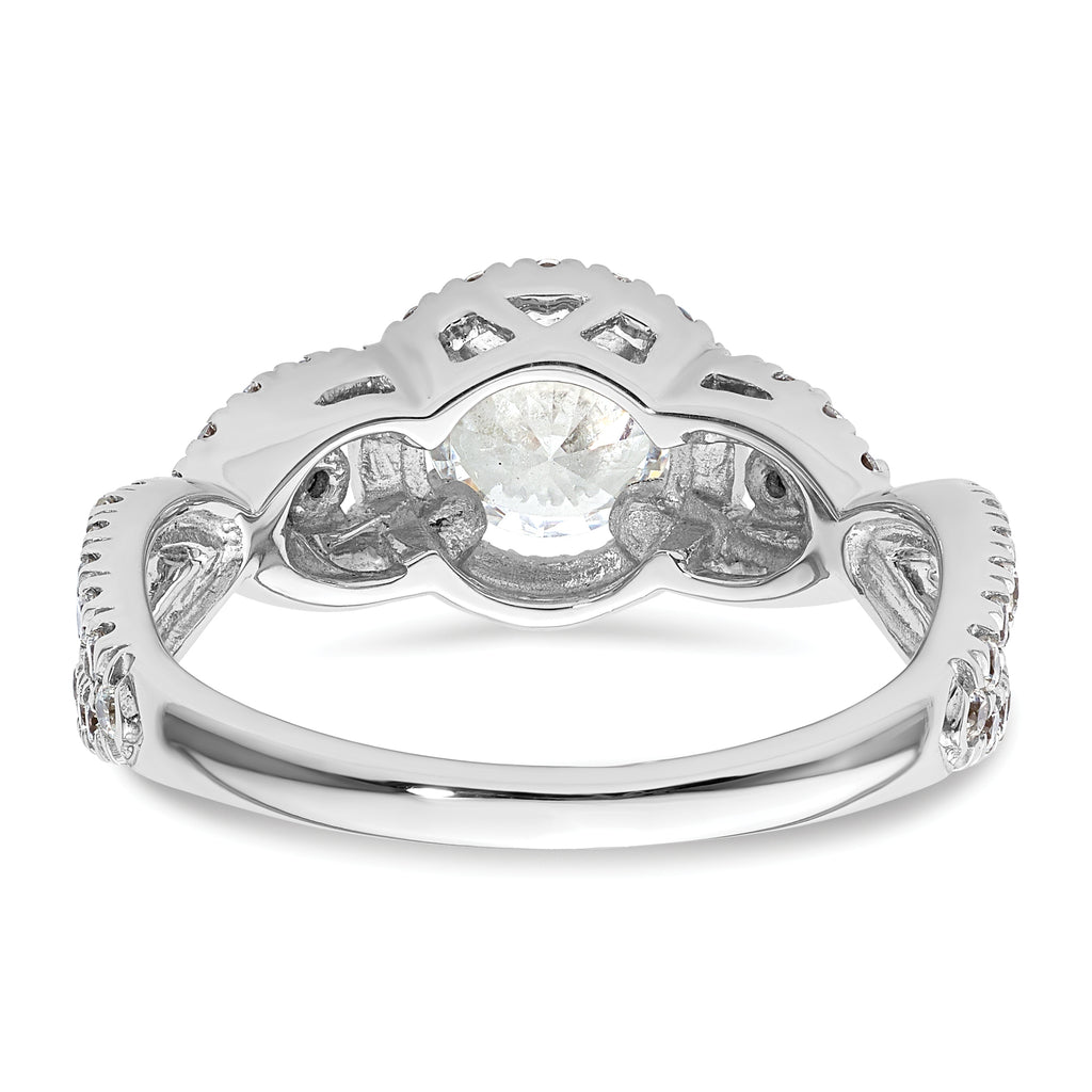 14k White Gold 3/4 carat Lab Grown Diamond VS/SI+ G+ 3/4 carat Center Round Semi Mount Engagement Ring