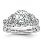 14k White Gold 3/4 carat Lab Grown Diamond VS/SI+ G+ 3/4 carat Center Round Semi Mount Engagement Ring