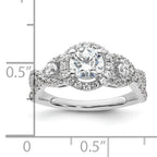 14k White Gold 3/4 carat Lab Grown Diamond VS/SI+ G+ 3/4 carat Center Round Semi Mount Engagement Ring