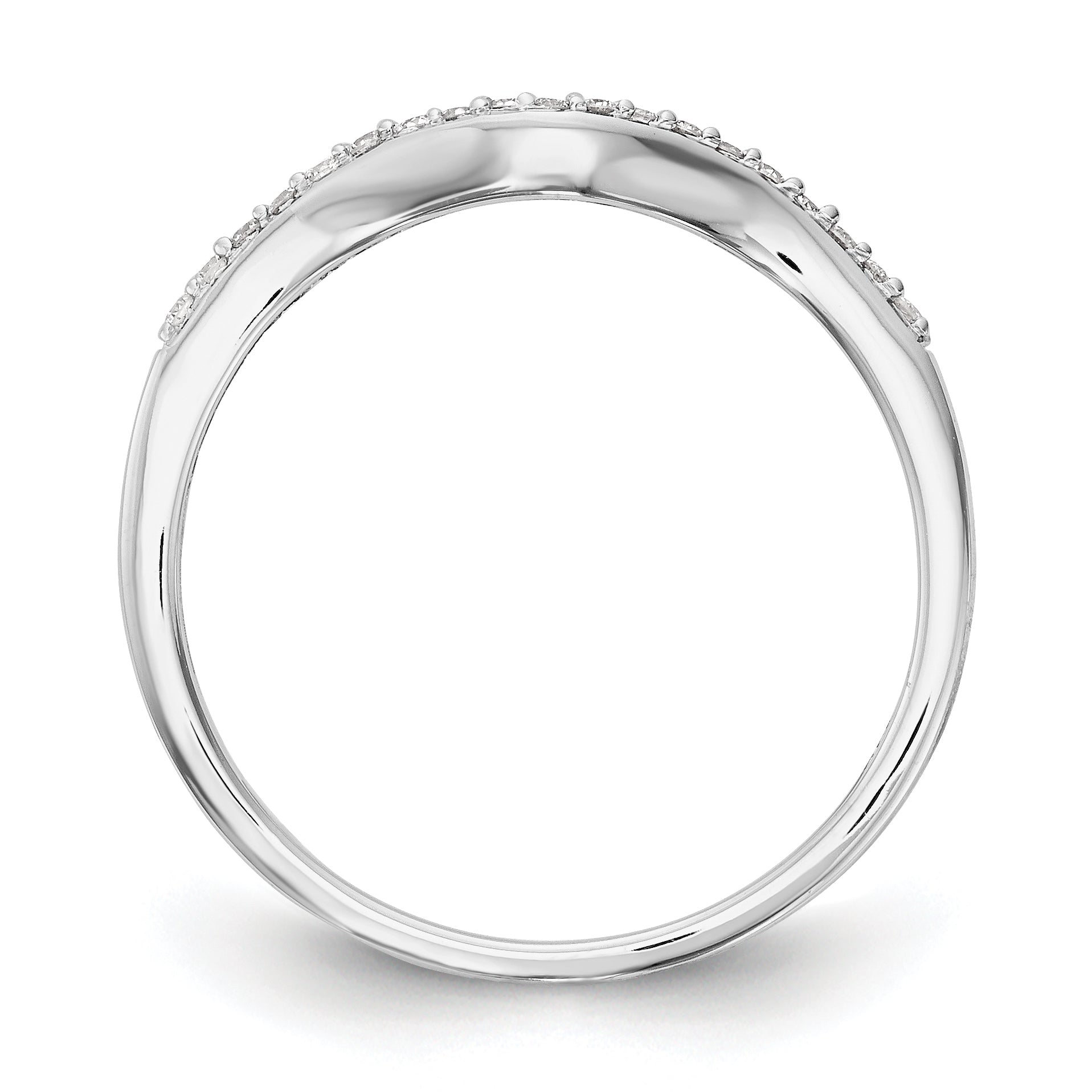 14k White Gold 1/10 carat Lab Grown Diamond VS/SI+ G+ Complete Wedding Band