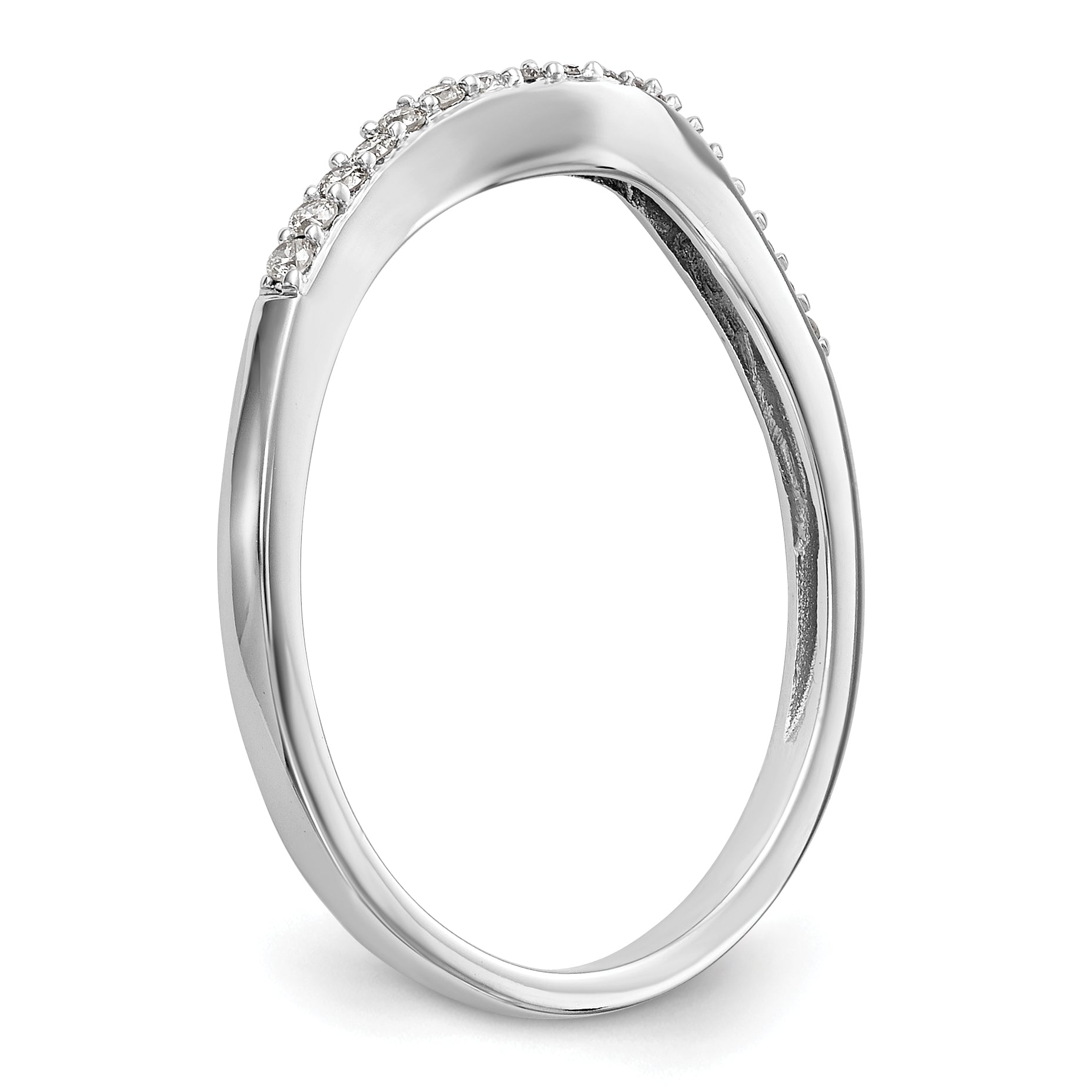 14k White Gold 1/10 carat Lab Grown Diamond VS/SI+ G+ Complete Wedding Band