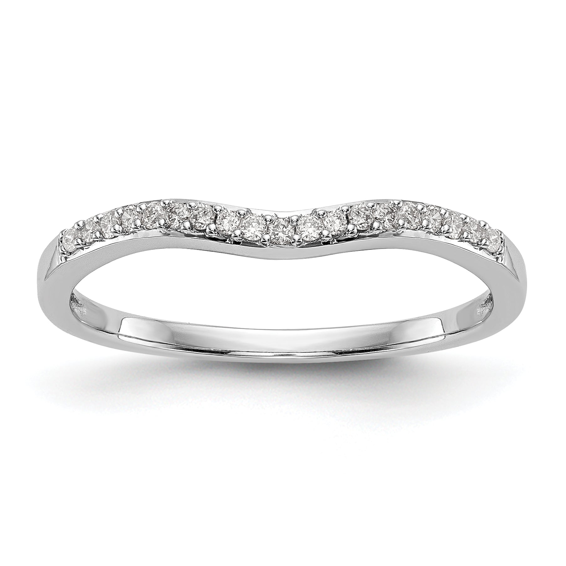 14k White Gold 1/10 carat Lab Grown Diamond VS/SI+ G+ Complete Wedding Band Main image