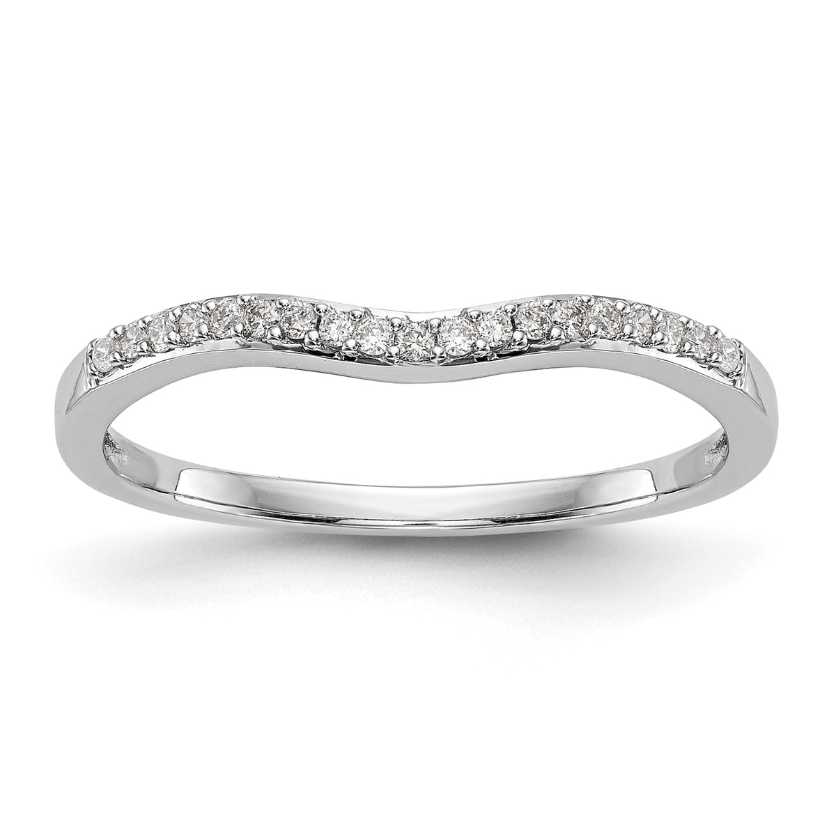 14k White Gold 1/10 carat Lab Grown Diamond VS/SI+ G+ Complete Wedding Band
